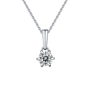 센스 쥬얼리 925 실버 도금 쇄골 체인 클래식 6 발톱 유럽 아메리칸 스타일 Moissanite 목걸이 여성 - Product Image 2