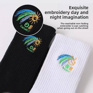 Pareja Día <span class=keywords><strong>Noche</strong></span> Serie Bordado Boutique Crew Calcetines Cómodo Casual Moda Regalo para <span class=keywords><strong>Novio</strong></span>/Novia Otoño - Product Image 1