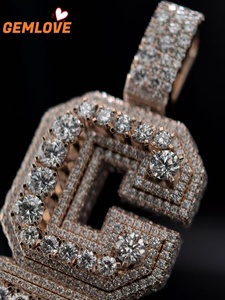 Custom <b>Name</b> Pendant Cuban Chain 925 <b>Silver</b> Diamond Personalized Hip Hop Necklace Gold Plated - Product Image 4