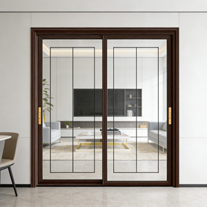 Porte coulissante en verre <span class=keywords><strong>GUAPO</strong></span> de style victorien en alliage d'aluminium, double vitrage, verre trempé, étanche, isolation phonique pour l'intérieur - Product Image 1
