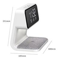 Pengisi Daya Nirkabel Pintar dengan Jam LED & Pengisian Cepat GaN 15W untuk iPhone 15/14, Samsung Galaxy, Stasiun Meja Samping Tempat Tidur