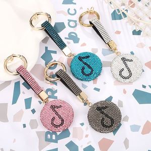New Shiny Diamond Double-Sided <b>Mirror</b> Keychain Cute Cat Portable Mini Folding <b>Crystal</b> Luxury Pendant Metal Keychain Wholesale - Product Image 2