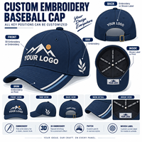 Casquette de baseball personnalisée brodée, 6 panneaux, visière incurvée, patch logo pleine surface, étiquette tissée, casquette OEM ODM