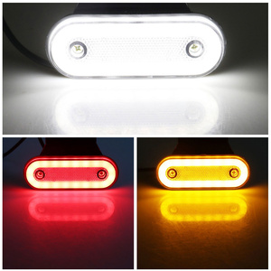Feu de position latéral pour camion 12V 24V <span class=keywords><strong>Feux</strong></span> de <span class=keywords><strong>remorque</strong></span> à LED Bus Camper Van <span class=keywords><strong>Feux</strong></span> arrière de voiture Rouge Blanc Ambre avec support - Product Image 2