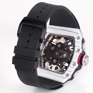 นาฬิกาข้อมือผู้ชาย ระบบจักรกล รุ่น 5A Grade Rm Style Skeleton ตัวเรือนสีขาว ดำ ชมพู สายทนทาน กลไกแบบโปร่งใส หรูหรา สปอร์ต - Product Image 6