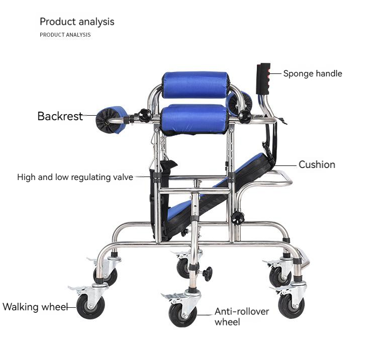 Children Walk Support Stand Rehabilitation Equipment Help Disabled Kids Hemiplegia walking aid with seat picture Class I 100kg