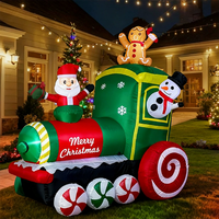 Logo gonflable de Noël Père Noël avec bonhomme de neige, renne, sapin de Noël, décoration de voiture à LED pour rehausser l'ambiance des fêtes en extérieur