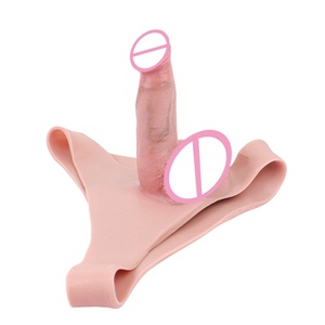 FAAK Hollow Strap on <b>Dildo</b> Penis Pants Realistic Soft Silicone Penis Panties Adults Sex Toys Wearable Hollow <b>Dildo</b> Penis for Men - Product Image 4