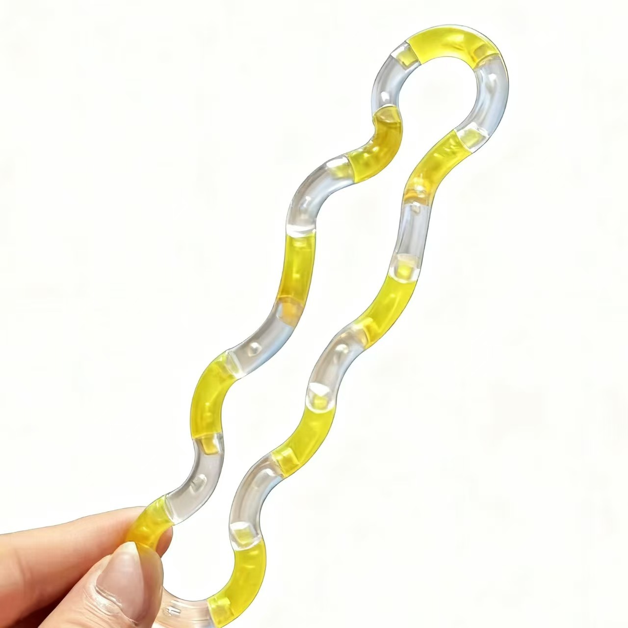 Jeu de torsion de blocs de couleurs en cristal transparent [jaune et blanc]