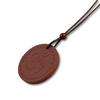 Pendentif Bio-Énergétique Quantique à Ions Négatifs Nano Scalaire, Protection EMF, Collier Minéral pour la Santé CAMAZ CM 8009 Noir/Rouge Foncé