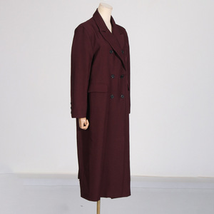 Vente en gros Veste blazer longue longueur élégante de couleur unie pour femmes Manteau blazer croisé - Product Image 3