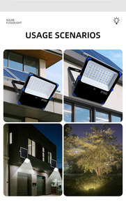 HK misai năng lượng mặt trời lũ Đèn tường không thấm nước IP66 1800lm năng lượng mặt trời Vườn Đèn năng lượng mặt trời mạnh mẽ ánh sáng dẫn đèn pha ngoài trời trang trại - Product Image 5