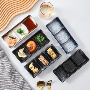 Plato Japonés para Sushi con División para Salsa y Vinagre, Plato de Cerámica para Snacks y Ensaladas para Restaurante - Product Image 2
