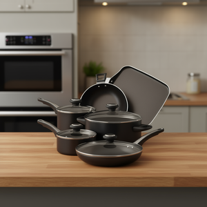 Cookware Set 17 Piece <b>Nonstick</b> Aluminum Alloy Pots And <b>Pans</b> With Glass Lids For Gas And Induction Stoves - Product Image 2