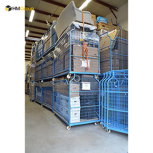 Chariot <span class=keywords><strong>de</strong></span> manutention logistique d'entrepôt, type N, à 3 côtés, empilable, cage à roulettes - Product Image 1
