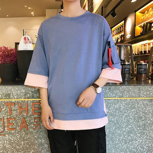 Uomo estate uomo abbigliamento Hip Hop mezza manica cerniera Design moda tendenza magliette oversize - Product Image 1