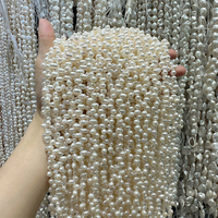 Perles d'eau douce naturelles 5-6mm perles d'eau douce en vrac 1 ligne environ 36cm 76 pièces pour la fabrication de bracelets et de colliers