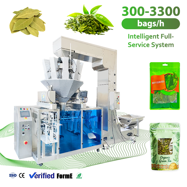 Fully Automatic Tea Spices Granules Doypack Packing Machine Premade Bag Zipper Bags Filling Sealing Machine