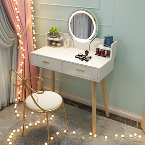 Ensemble de <span class=keywords><strong>Commode</strong></span> Scandinave Moderne de Luxe pour Chambre à Coucher avec Miroir Lumineux, <span class=keywords><strong>Tiroir</strong></span>, Mobilier de Coiffure Design pour Petit Appartement, Maquillage, Abordable - Product Image 3