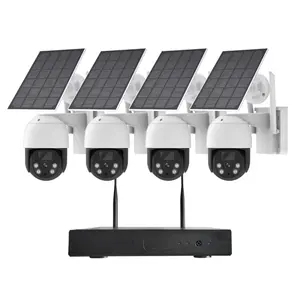 Wistino 4MP Batterie Solarenergie Zwei-Wege-Audio-PTZ-Kamera Wifi NVR-System 4CH Solar Cctv Kit Drahtlose Überwachungs kamera