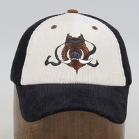 Chapeau de papa en détresse brodé personnalisé en gros Sporty Street Style 6 panneaux en tissu de velours côtelé vêtements de cérémonie et informels