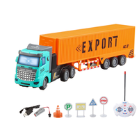 Camion télécommandé PANDAS 1:48 en métal moulé sous pression, 4 canaux, benne basculante, réservoir d'huile, câble USB prêt à l'emploi, 27 MHz, jouet RC intérieur/extérieur pour