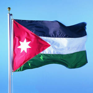 Drapeau Jordanien Personnalisé Extérieur <span class=keywords><strong>3</strong></span>*5 pieds Rouge Blanc <span class=keywords><strong>Noir</strong></span> <span class=keywords><strong>Vert</strong></span> Impression sur Soie Polyester 75D pour la Promotion - Product Image 2