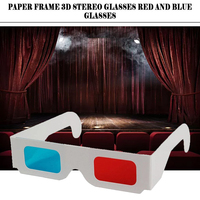 Factory Supply Rot Blau Brille Kostenlose Muster Kunden spezifisches Logo Papier 3D-Brille zum Ansehen von Video DVD TV Bücher Red Cyan Brille