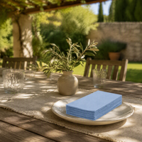 Serviettes jetables en Airlaid effet lin, 1 pli, grammage lourd, pliées en poche, avec logo personnalisé imprimé, pour dîner, mariage, hôtel