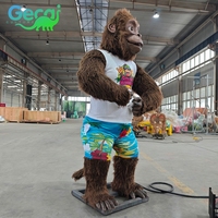 Décorations animatroniques robotiques d'animaux de la jungle pour les parcs zoologiques, gorilles réalistes et modèles de dessins animés mignons