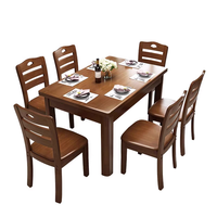 Ensemble table et chaises de salle à manger en bois massif, table rectangulaire moderne et simple, pour les maisons de petite et moyenne taille, table de salle à manger pour quatre personnes, sans assemblage