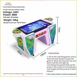 Máquina recreativa interactiva de metal para dos personas, operada con monedas, con temática de lucha de serpientes, juego de comer frijoles, juego de pesca para dos personas y juego de tragar serpientes para cuatro personas - Product Image 4