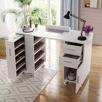 En promotion : Table de manucure de luxe en marbre et métal pour salon de beauté et extension de cils