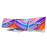 Moniteur portable 14 pouces pour le trading boursier, écran IPS 16:10, double écran, extension d'ordinateur portable, USB C, deuxième écran, poste de travail pour trader