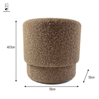 Pouf en alpaga moelleux, petit meuble pour la maison, chambre à coucher, tabouret rond en polyester doux pour se préparer et se maquiller