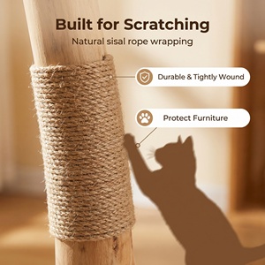 Penjualan laris modis lucu desain persediaan hewan peliharaan furnitur pohon panjat kucing mewah kayu menara pohon kayu padat - Product Image 3