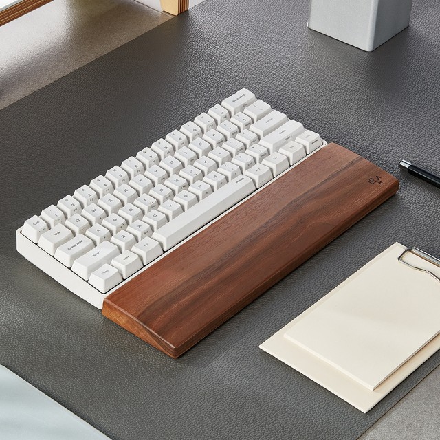 Custom Size & Logo Solid Walnut Wood Keyboard Wrist Rest Ergonomic Palm Rest for Mechanical Keyboard Office Desk Accessory