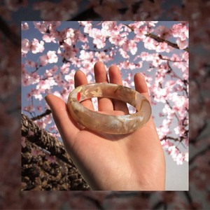 Bracelet en agate de Sakura naturelle, cristal de fleur de cerisier, pierre polie, bijou de poignet, cadeau - Product Image 3
