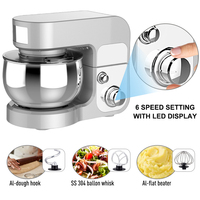 Robot Pâtissier Électrique de Cuisine 700W avec Bol Mélangeur pour Pâte à Pain, Multi-Fonctions