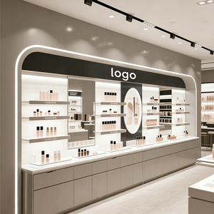 Vetrina Espositiva per Cosmetici di Alta Qualità Personalizzata per Saloni di Bellezza e Negozi Commerciali, Espositore per Trucchi e Prodotti Skincare Nero/Bianco - Product Image 3