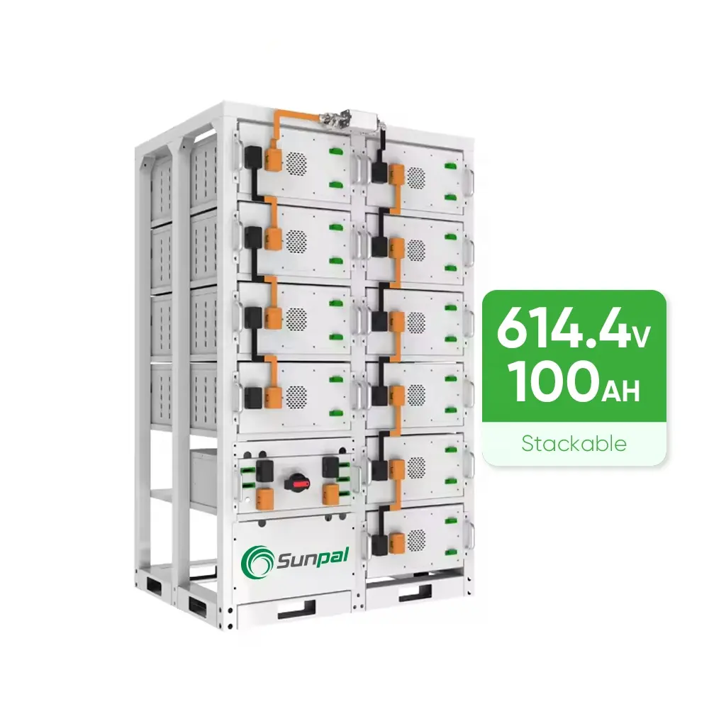 Sunpal Lifepo4 Batterie rechargeable 614.4V 100Ah Batteries au lithium-ion empilables