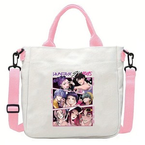 สินค้าใหม่สำหรับเด็กผู้หญิงนักล่าปีศาจ: กระเป๋าสะพายข้างผ้าแคนวาสน้ำหนักเบาพิมพ์ลายการ์ตูนอนิเมะ/กระเป๋าสะพายไหล่ - Product Image 2