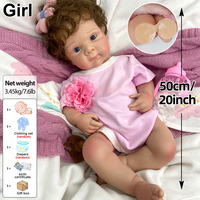 Poupées Bébés Reborn en Silicone Solide Cheveux Courts 20 Pouces Nouveau-nés Cadeau d'Anniversaire pour Enfants Prix de Gros