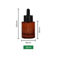 Bouteille compte-gouttes en verre ambré à fond épais de 50 ml, prête à être expédiée, avec pipette pour sérums