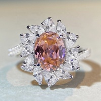 Bague de doigt en argent 925 avec grande pierre colorée personnalisée, bijoux fins, rubis vintage, délicate, luxueuse, pour femmes, anneaux en zircone cubique