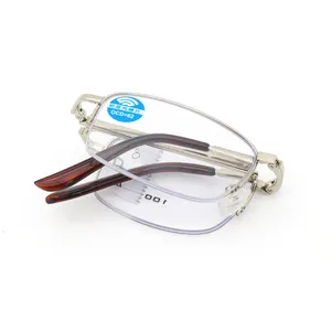 Atacado portátil dobrável clássico idosos quadro óculos de leitura bolso Multi-foco anti luz azul óculos para leitura
