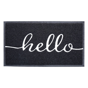 Alfombra de Entrada Rectangular Negra y Gris para Exteriores, Antideslizante, Fácil de Limpiar, Material de PVC - Product Image 5