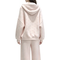 Ensemble de vêtements pour femmes de haute qualité et tendance, 2 pièces, haut à capuche à pois roses décontracté avec pantalon, collection automne