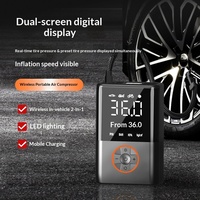 Wireless Inflatable Pump Portable Car Auto Electric Tire Inflator with Lighting Function for Car Motorcycle Bicycle