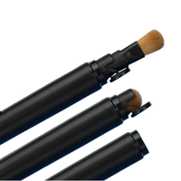 CLICKA Série d'Innovation Coréenne en Beauté 2 – Ensemble de Pinceaux de Maquillage pour les Yeux Multifonctionnels Rétractables et Pratiques pour les Voyages, Noir Automatique